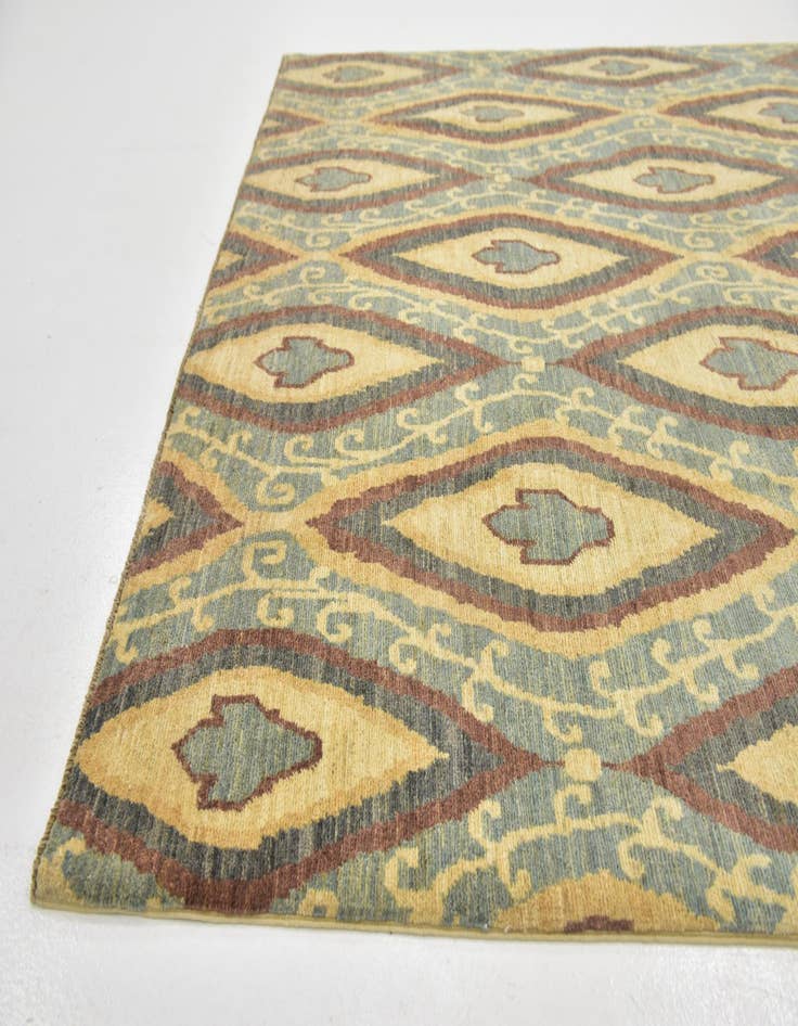 Detail image of  5' 7 x 10' 8  Hand Knotted Ikat Rug
