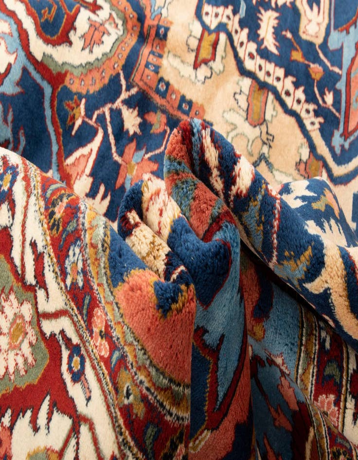 Detail image of  6' 9 x 10' 2  Hand Knotted Indo Heriz Wool Rug
