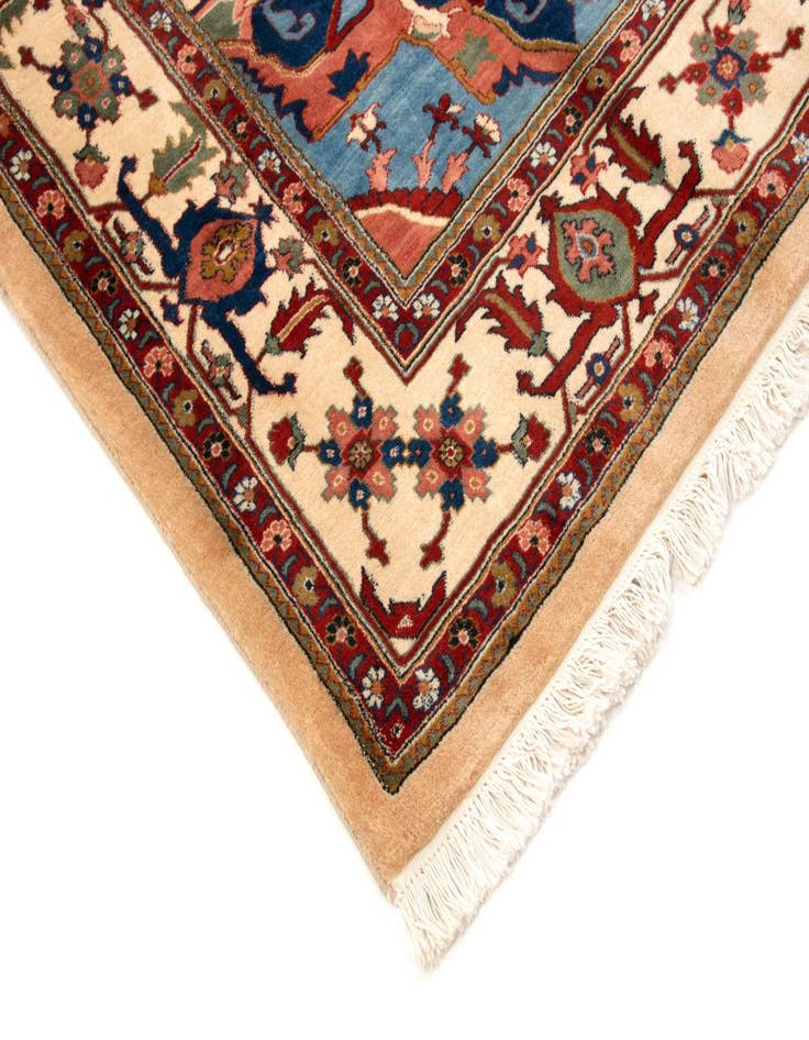 Detail image of  6' 9 x 10' 2  Hand Knotted Indo Heriz Wool Rug