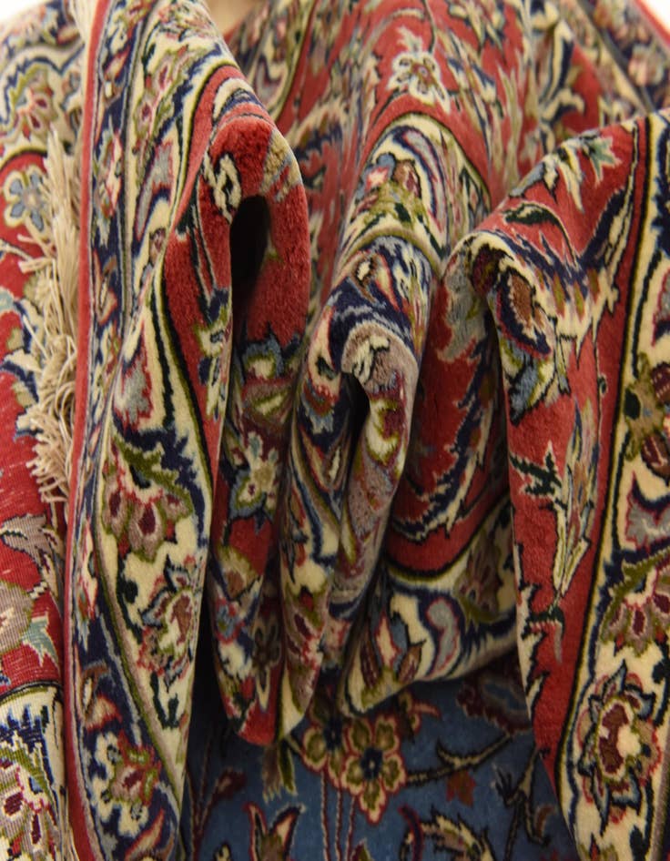 Detail image of  6' 7 x 10'  Hand Knotted Isfahan Persian Rug