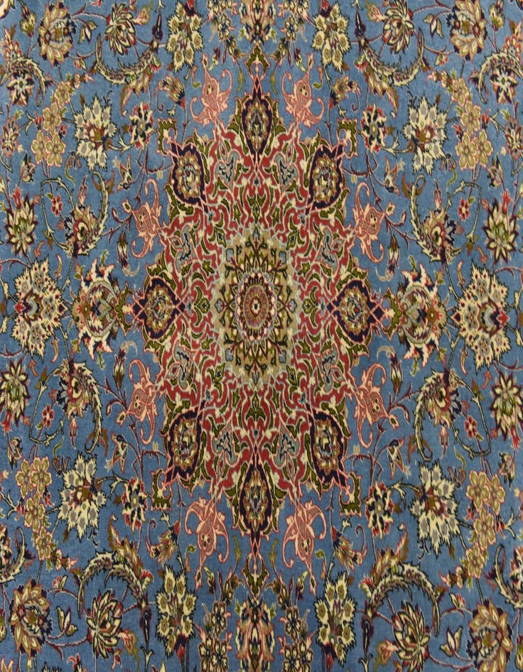 Detail image of  6' 7 x 10'  Hand Knotted Isfahan Persian Rug