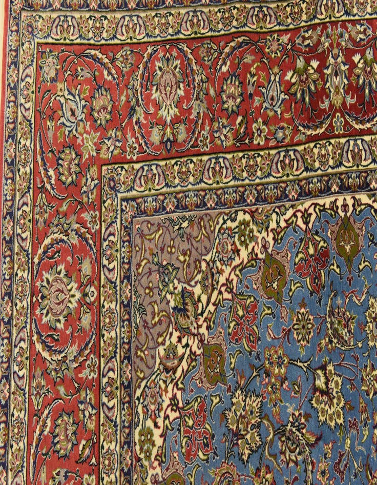 Detail image of  6' 7 x 10'  Hand Knotted Isfahan Persian Rug