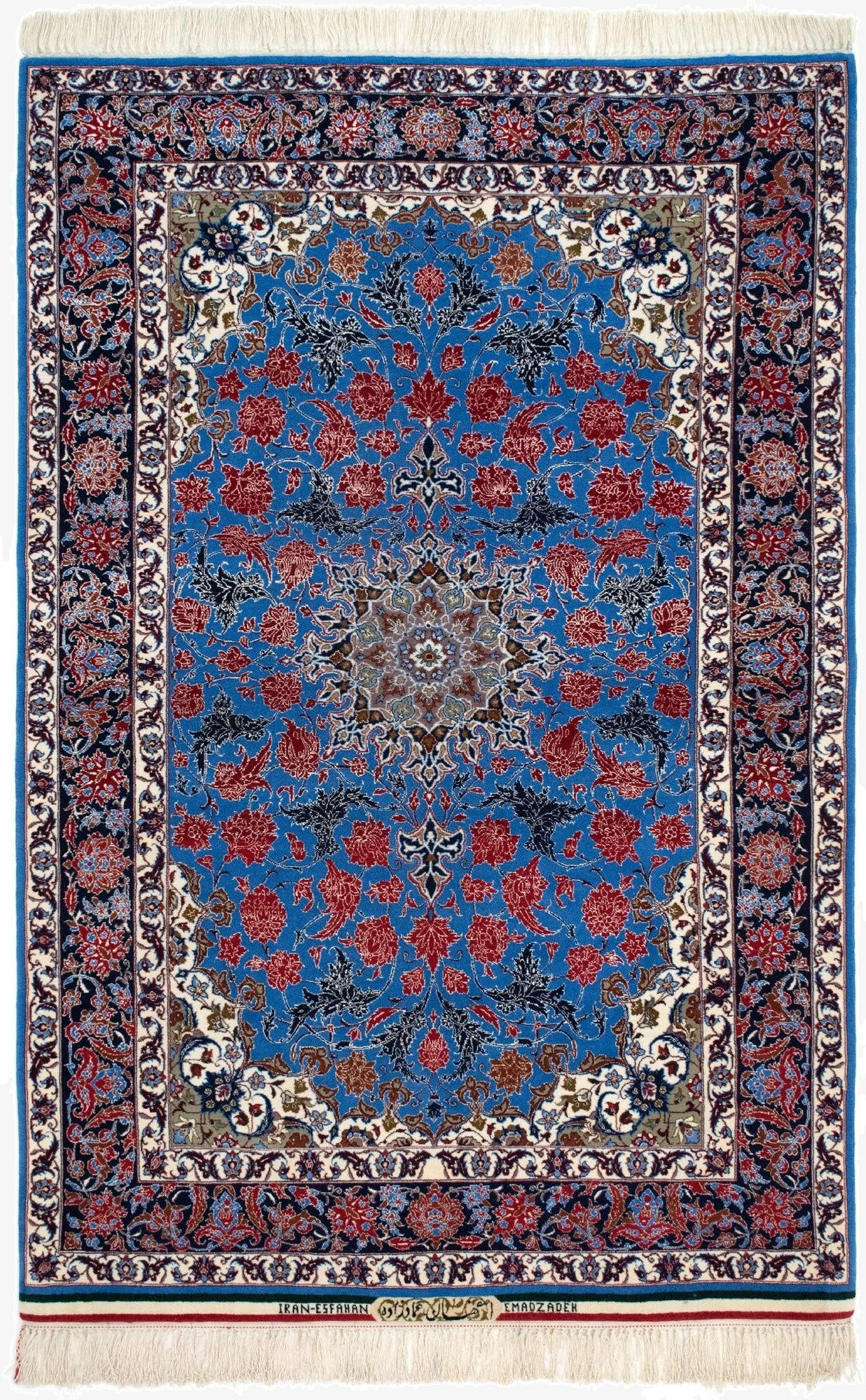  3' 9 x 5' 9  Hand Knotted Isfahan Persian Rug