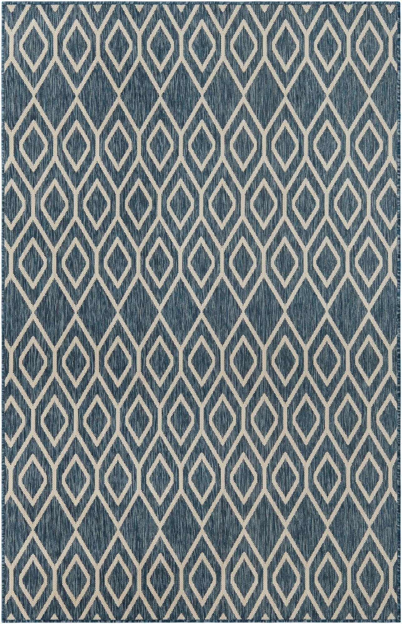  Custom Blue  Washable Jill Zarin Indoor / Outdoor Rug