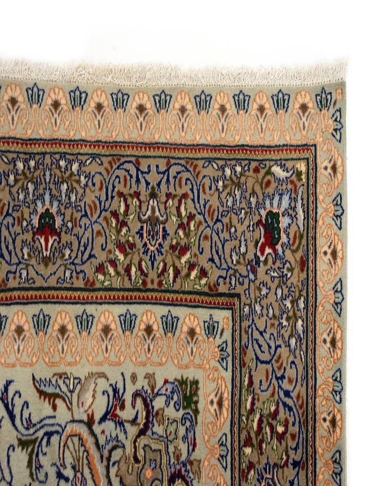 Detail image of  6' 6 x 10'  Hand Knotted Kashan Persian Rug