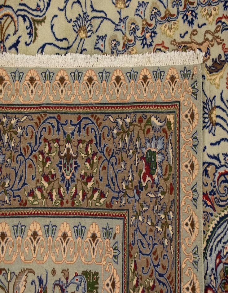 Detail image of  6' 6 x 10'  Hand Knotted Kashan Persian Rug