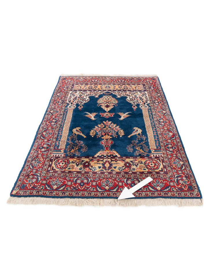 Detail image of  3' 6 x 5'  Hand Knotted Kashan Persian Wool Rug