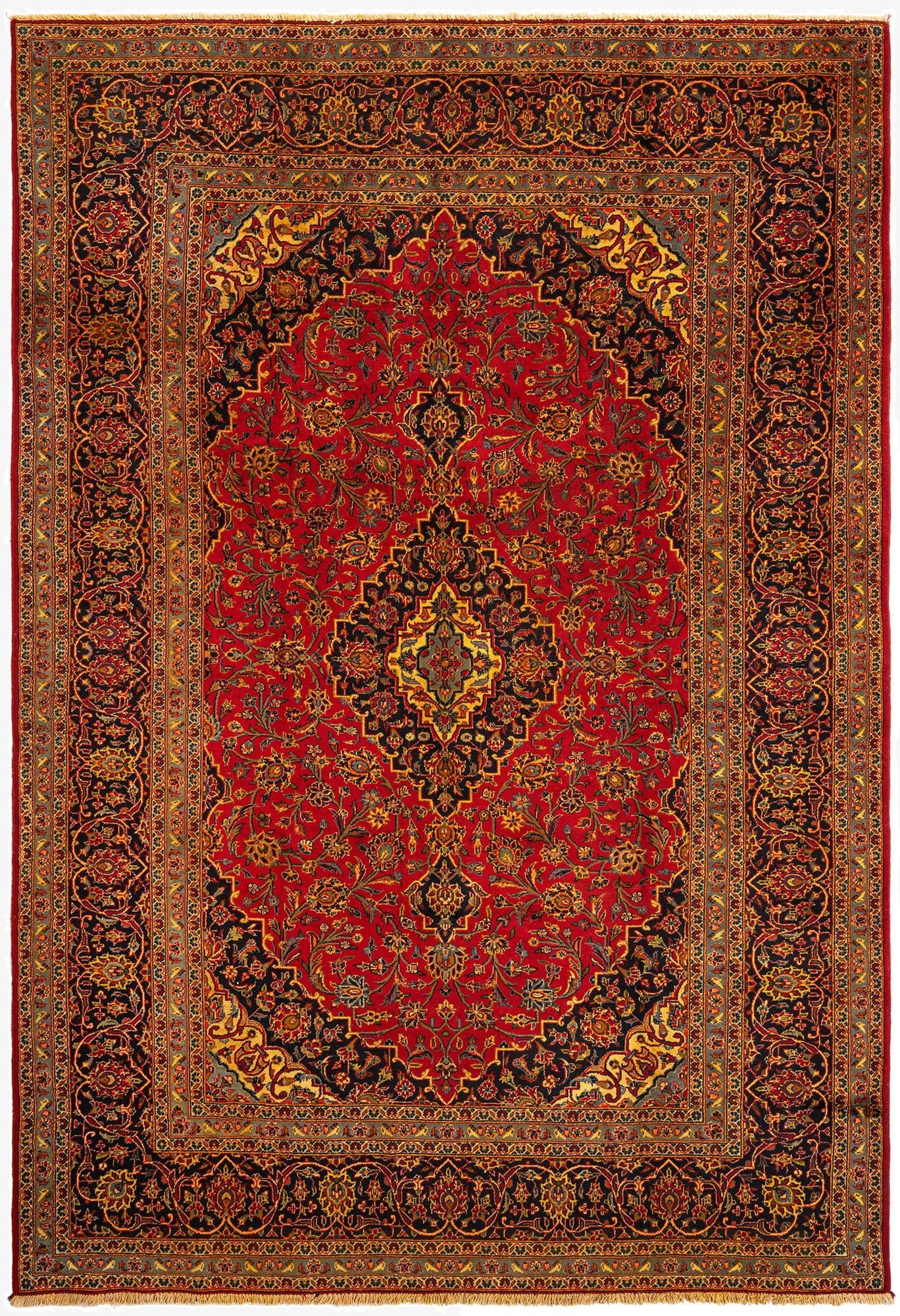  7' 10 x 11' 7 Kashan Wool Rug
