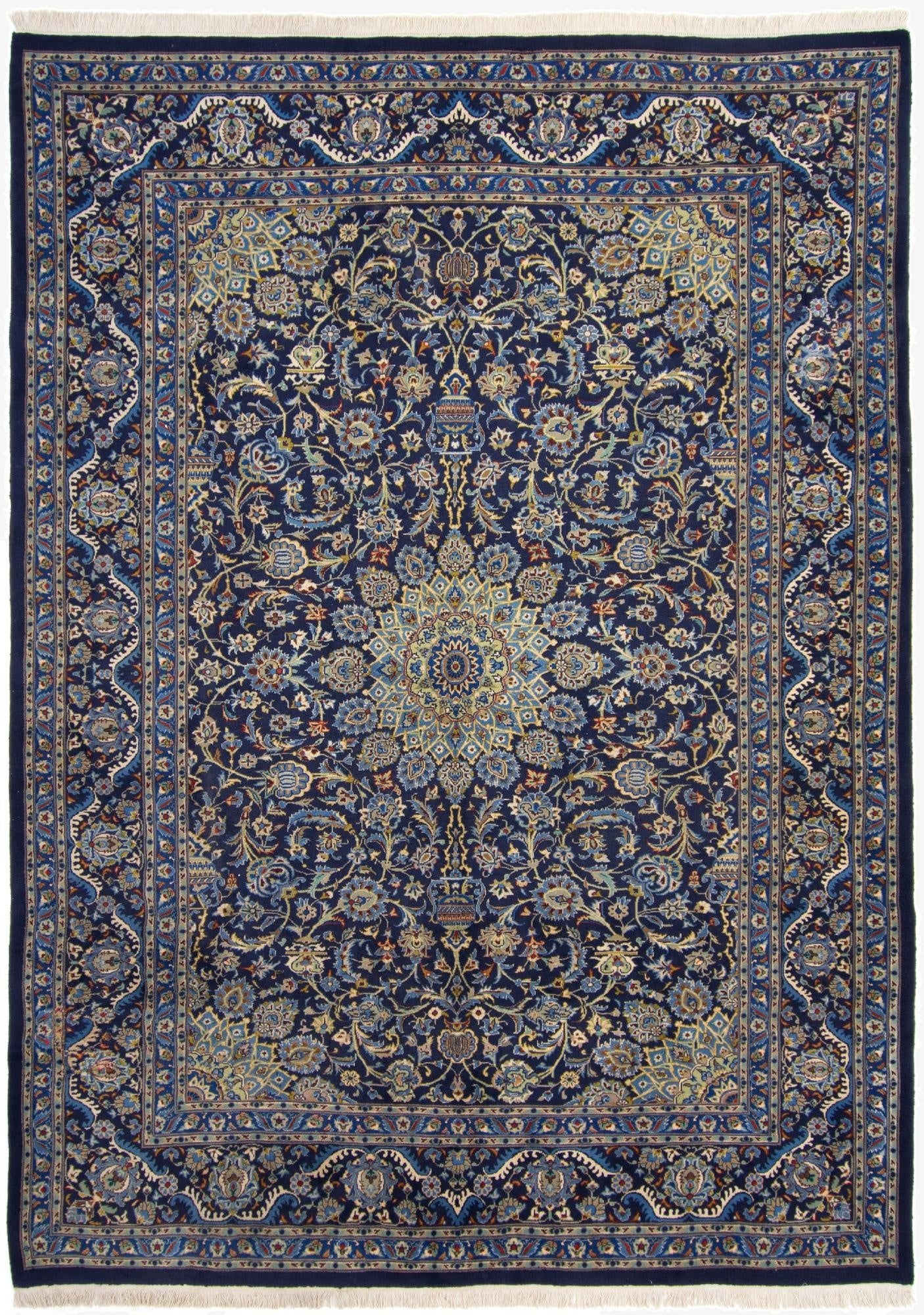  8' 5 x 11' 7  Hand Knotted Kashan Persian Rug
