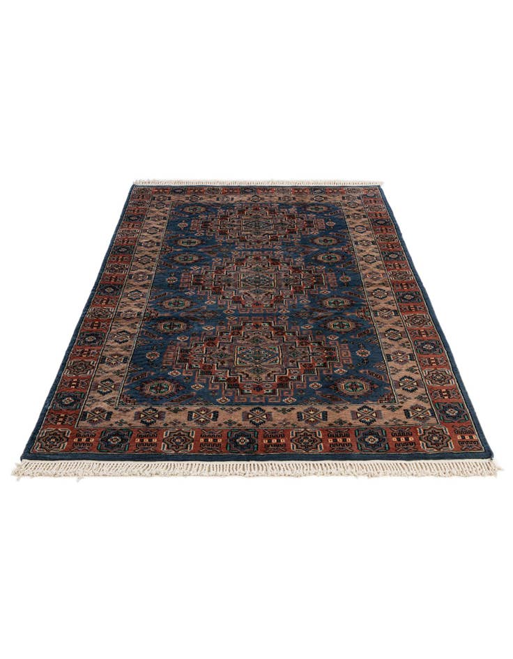 Detail image of  4' 4 x 6' 1  Hand Knotted Kazak Oriental Wool Rug