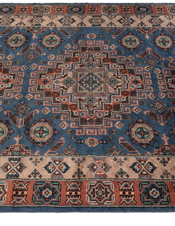 Detail image of  4' 4 x 6' 1  Hand Knotted Kazak Oriental Wool Rug