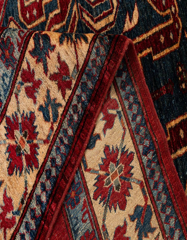 Detail image of  4' 11 x 6' 11  Hand Knotted Kazak Wool Rug