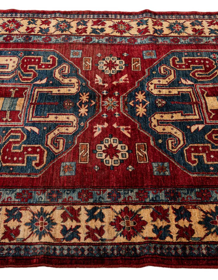 Detail image of  4' 11 x 6' 11  Hand Knotted Kazak Wool Rug