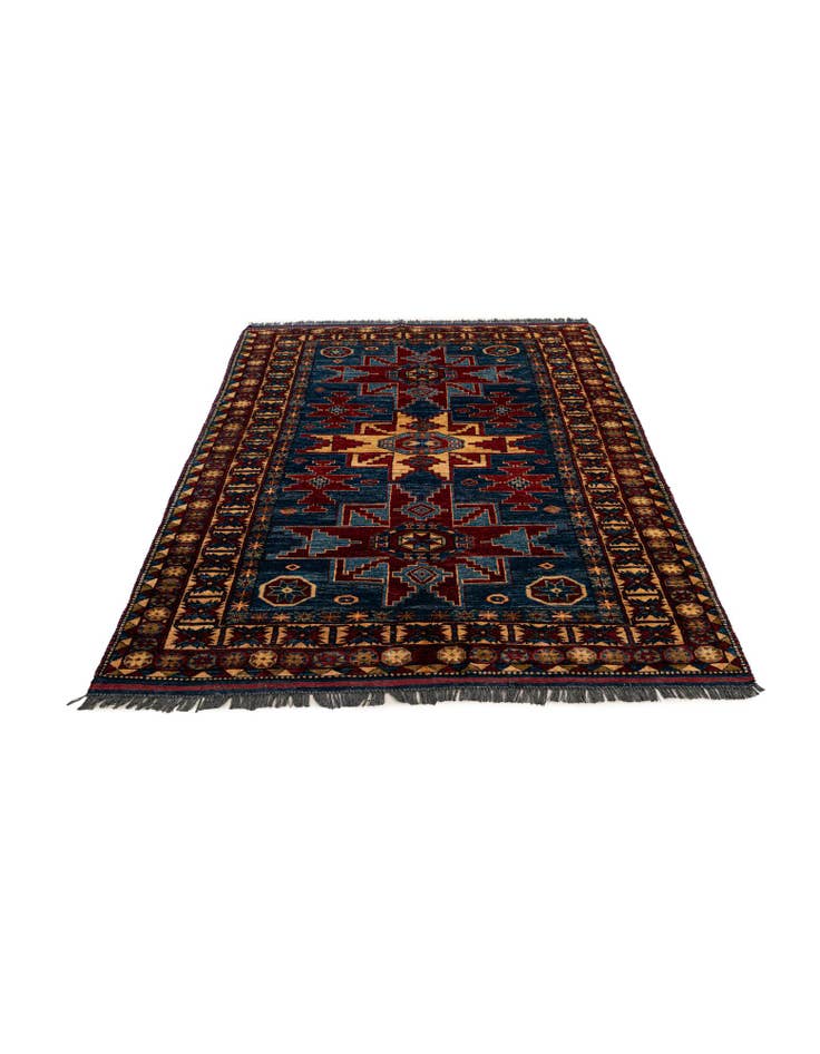 Detail image of  4' 11 x 6' 9  Hand Knotted Kazak Wool Rug