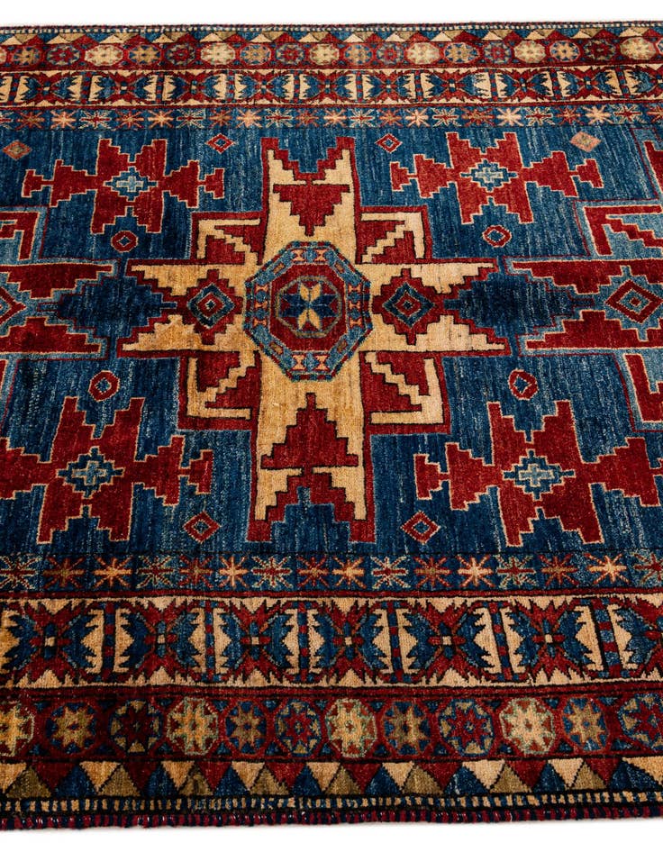 Detail image of  4' 11 x 6' 9  Hand Knotted Kazak Wool Rug