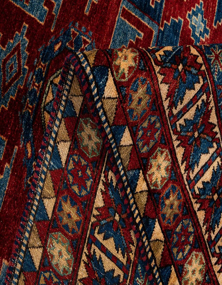 Detail image of  4' 11 x 6' 9  Hand Knotted Kazak Wool Rug
