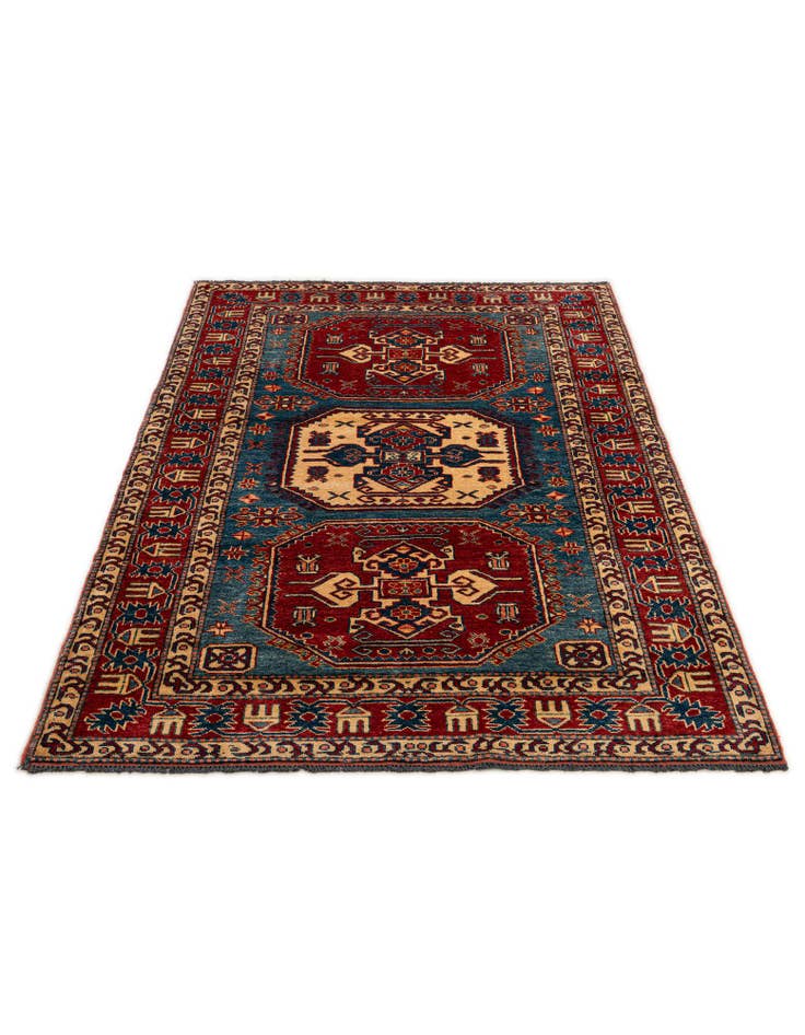 Detail image of  4' 1 x 5' 9  Hand Knotted Kazak Wool Rug