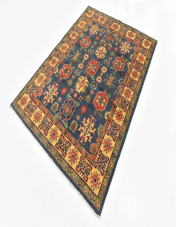 Detail image of  5' x 6' 6  Hand Knotted Kazak Rug