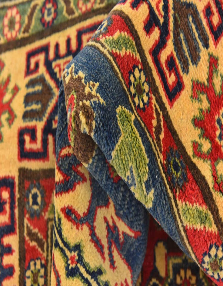 Detail image of  5' x 6' 6  Hand Knotted Kazak Rug