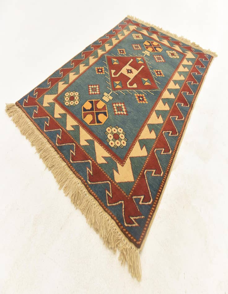 Detail image of  3' 2 x 4' 6  Hand Knotted Kazak Rug