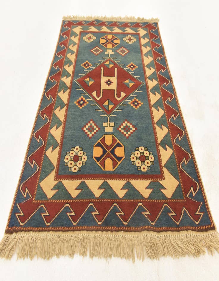 Detail image of  3' 2 x 4' 6  Hand Knotted Kazak Rug