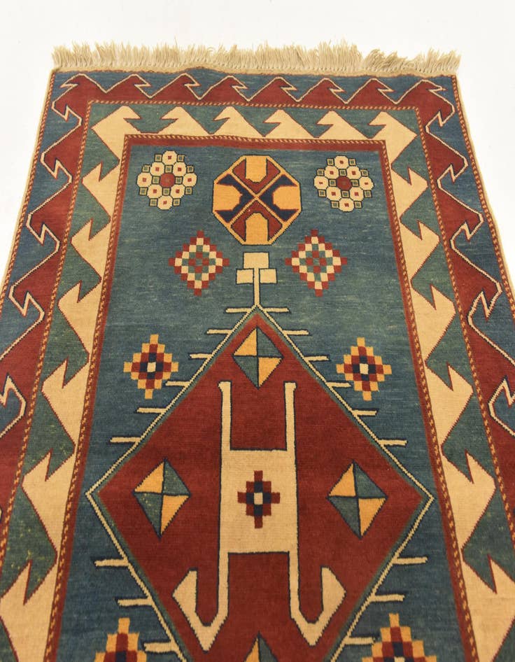 Detail image of  3' 2 x 4' 6  Hand Knotted Kazak Rug