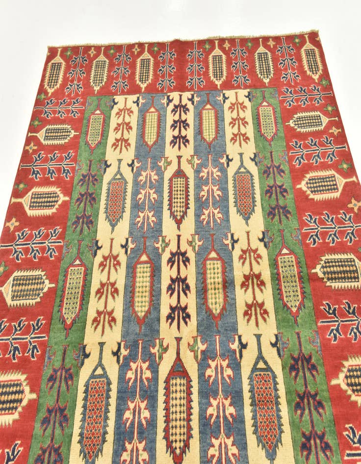 Detail image of  5' 6 x 8'  Hand Knotted Kazak Rug