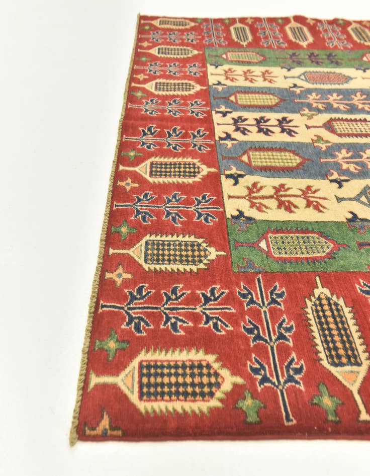 Detail image of  5' 6 x 8'  Hand Knotted Kazak Rug