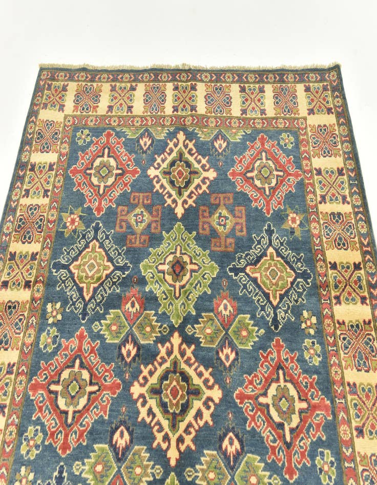 Detail image of  5' x 6' 6  Hand Knotted Kazak Rug