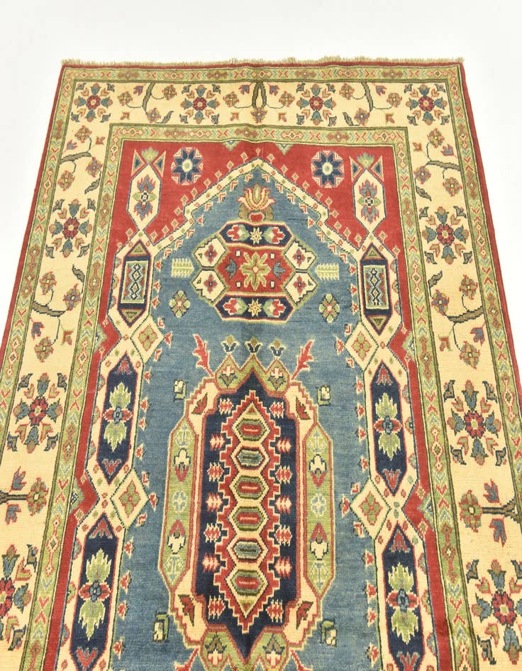 Detail image of  5' x 6' 6  Hand Knotted Kazak Rug