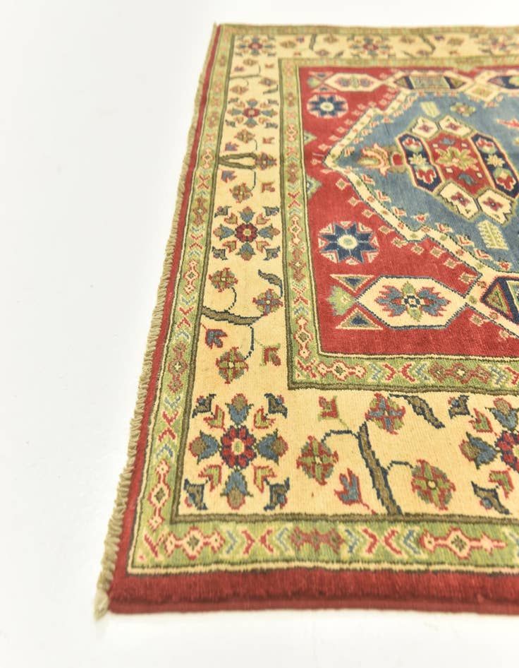 Detail image of  5' x 6' 6  Hand Knotted Kazak Rug