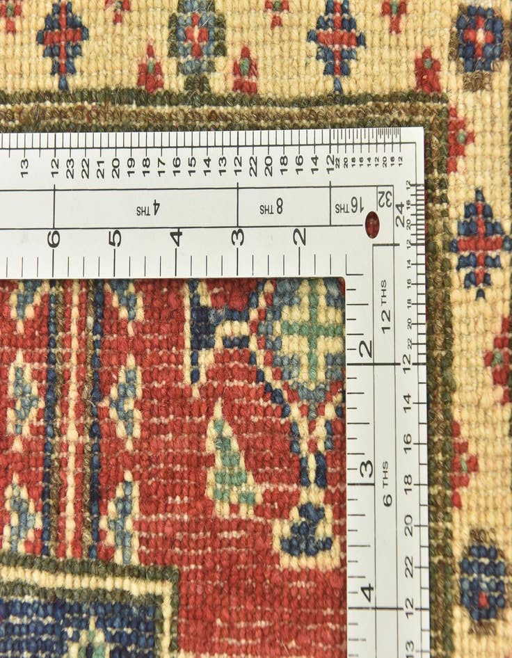 Detail image of  4' x 5' 8  Hand Knotted Kazak Rug