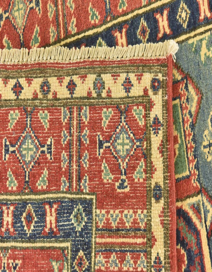 Detail image of  4' x 5' 8  Hand Knotted Kazak Rug