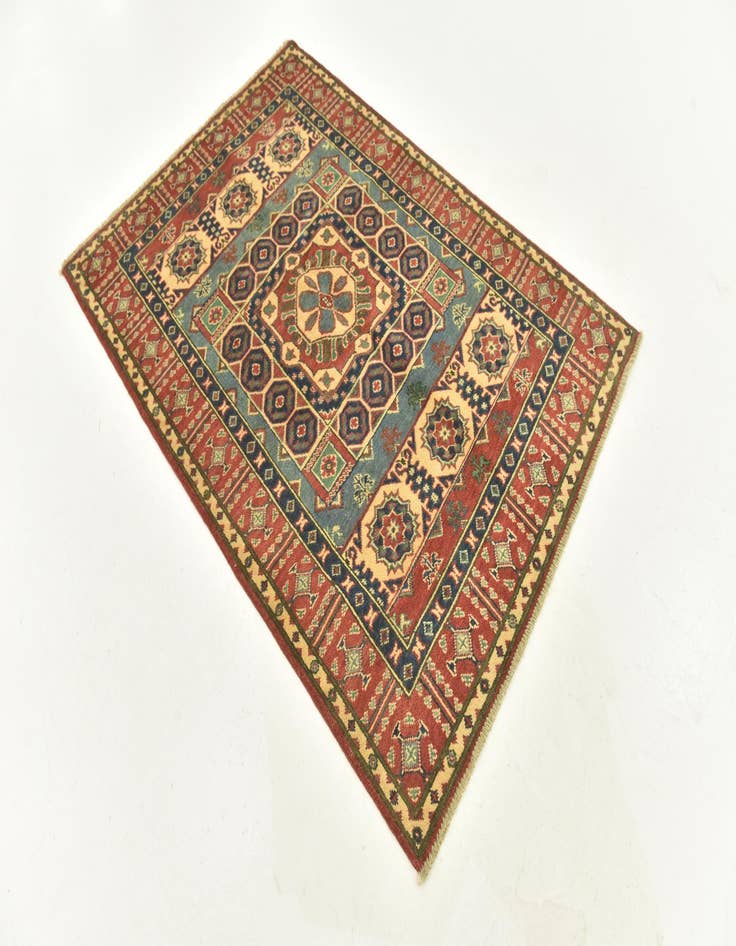 Detail image of  4' x 5' 8  Hand Knotted Kazak Rug