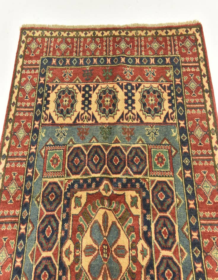 Detail image of  4' x 5' 8  Hand Knotted Kazak Rug