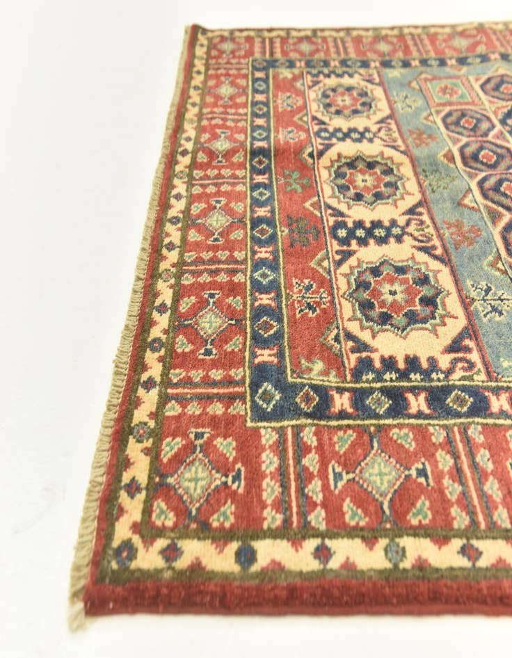 Detail image of  4' x 5' 8  Hand Knotted Kazak Rug
