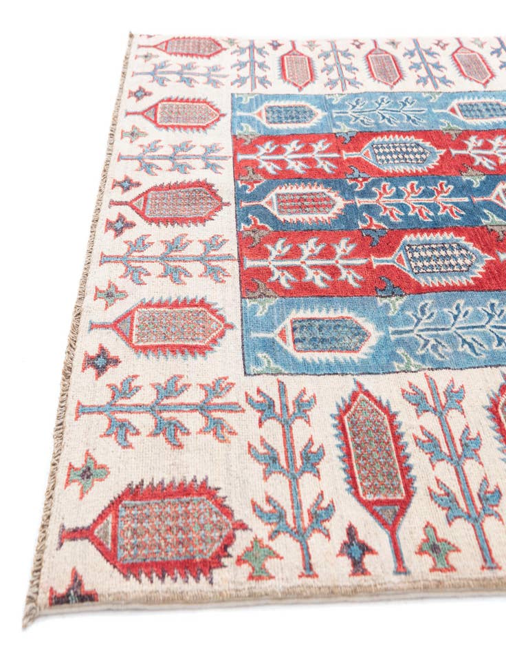 Detail image of  4' 3 x 6' 1  Hand Knotted Kazak Rug