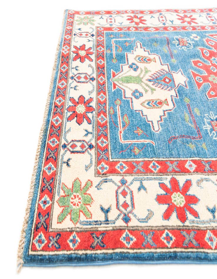 Detail image of  4' x 6' 2  Hand Knotted Kazak Rug