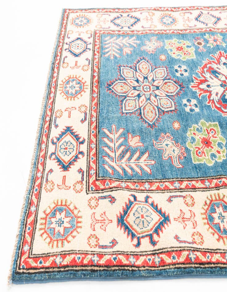Detail image of  4' 1 x 6' 6  Hand Knotted Kazak Rug