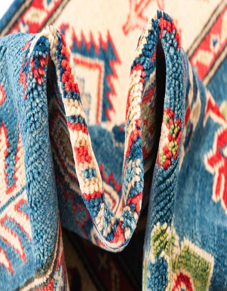 Detail image of  4' 1 x 6' 6  Hand Knotted Kazak Rug