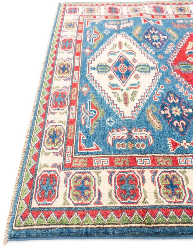 Detail image of  4' x 6' 1  Hand Knotted Kazak Rug
