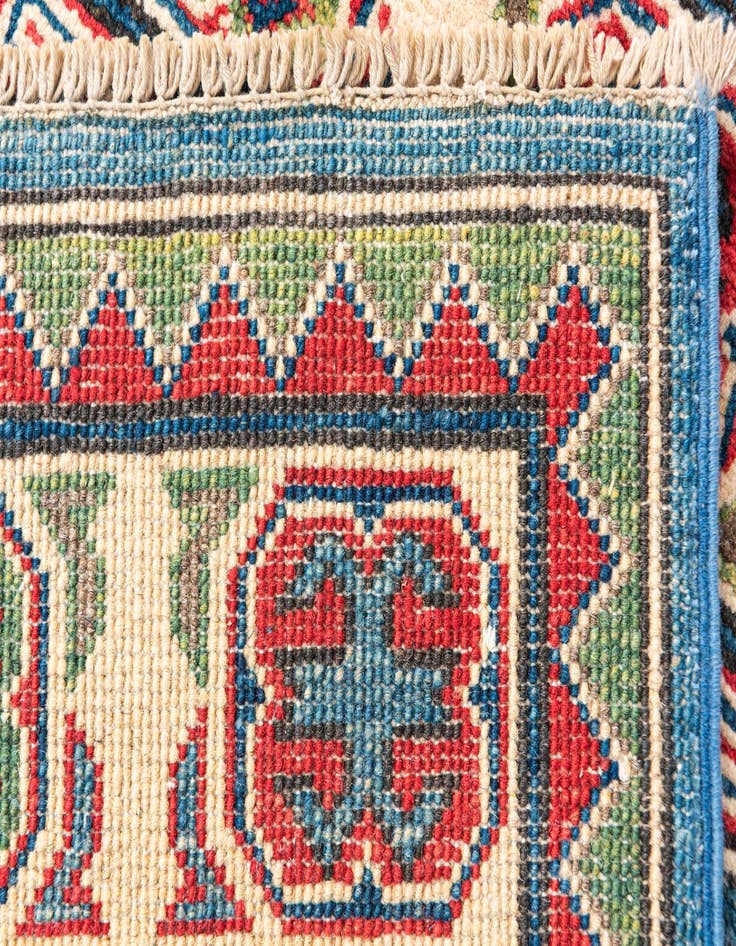 Detail image of  4' x 6' 1  Hand Knotted Kazak Rug