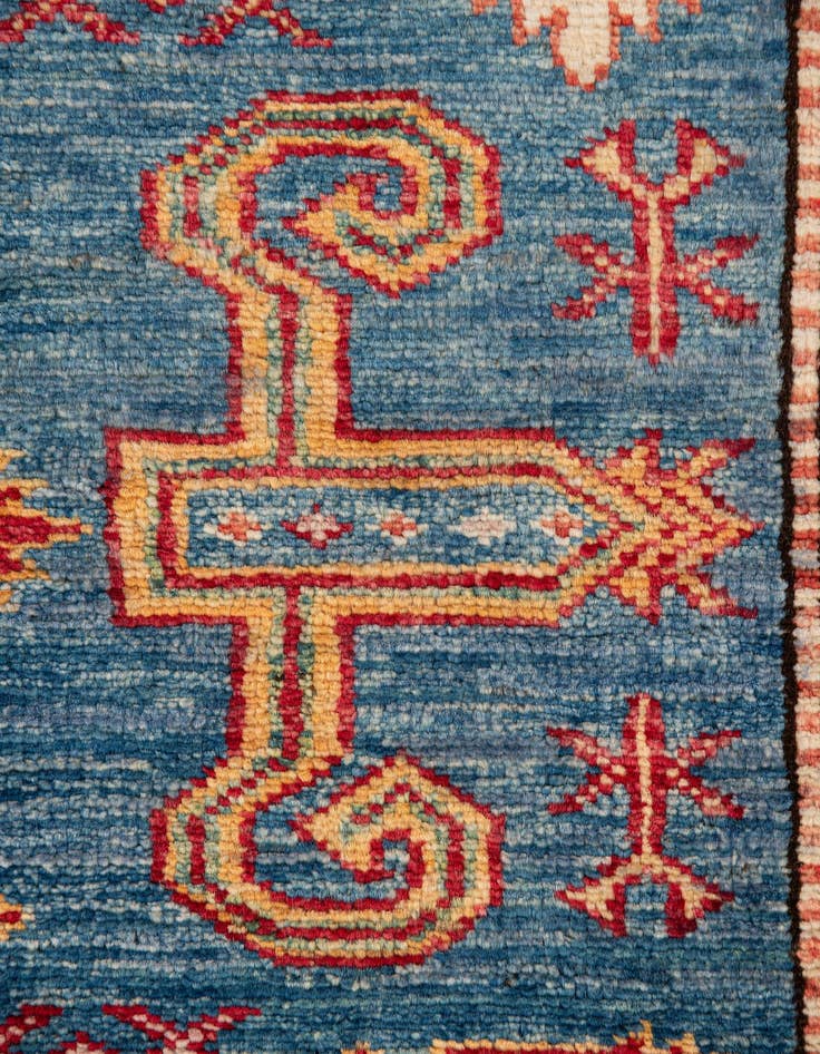 Detail image of  5' 4 x 8' 3  Hand Knotted Kazak Oriental Wool Rug