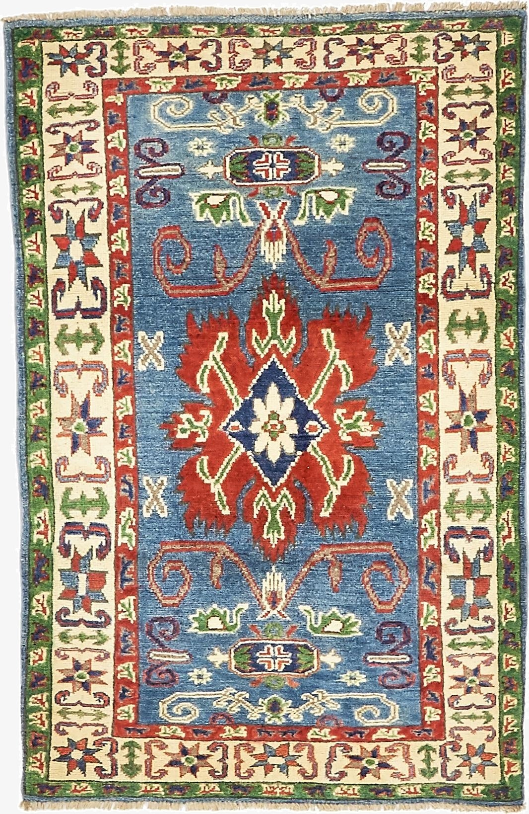  2' 10 x 4' 5  Hand Knotted Kazak Oriental Rug