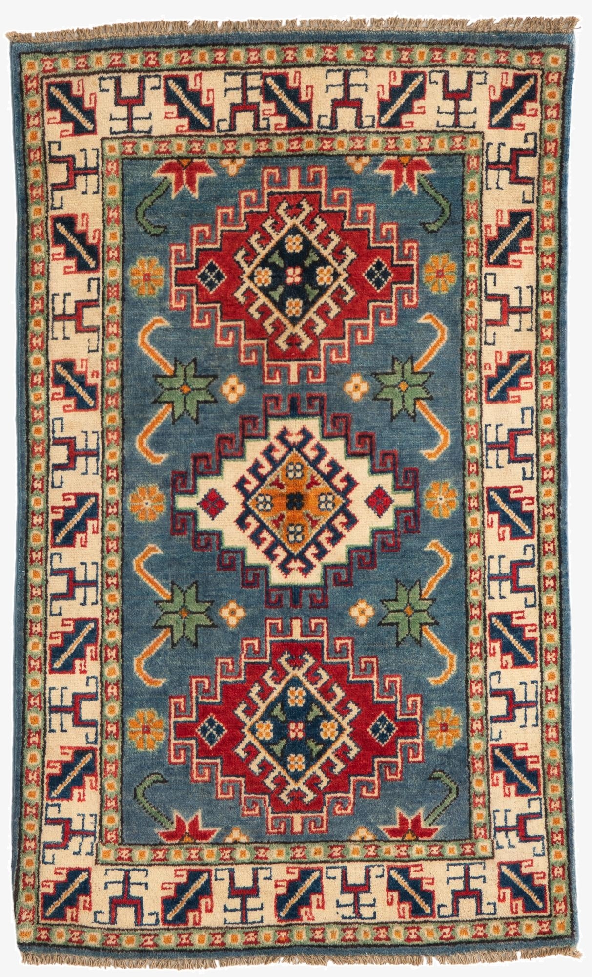  2' 6 x 4' 3  Hand Knotted Kazak Rug