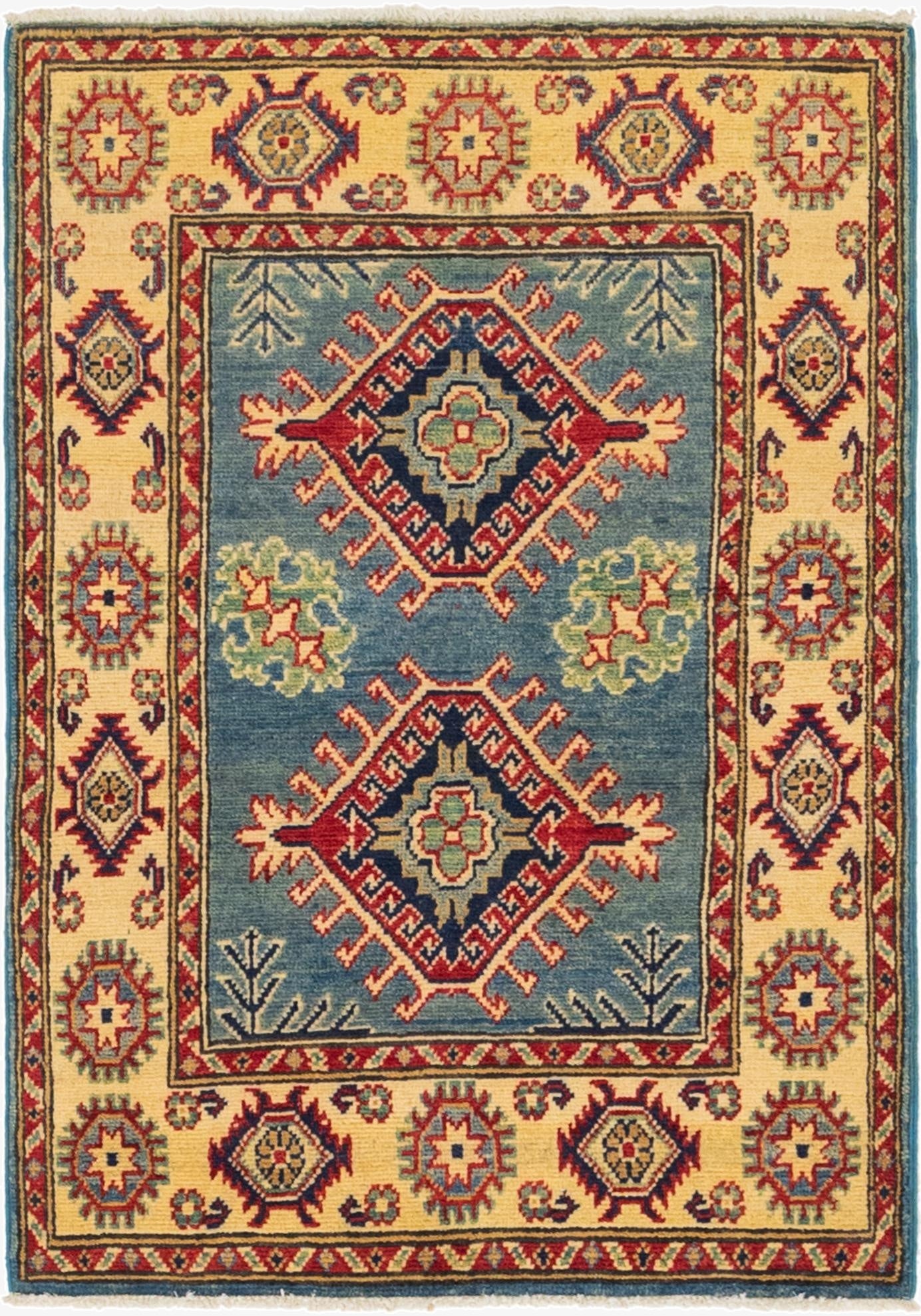  2' 7 x 3' 9  Hand Knotted Kazak Rug