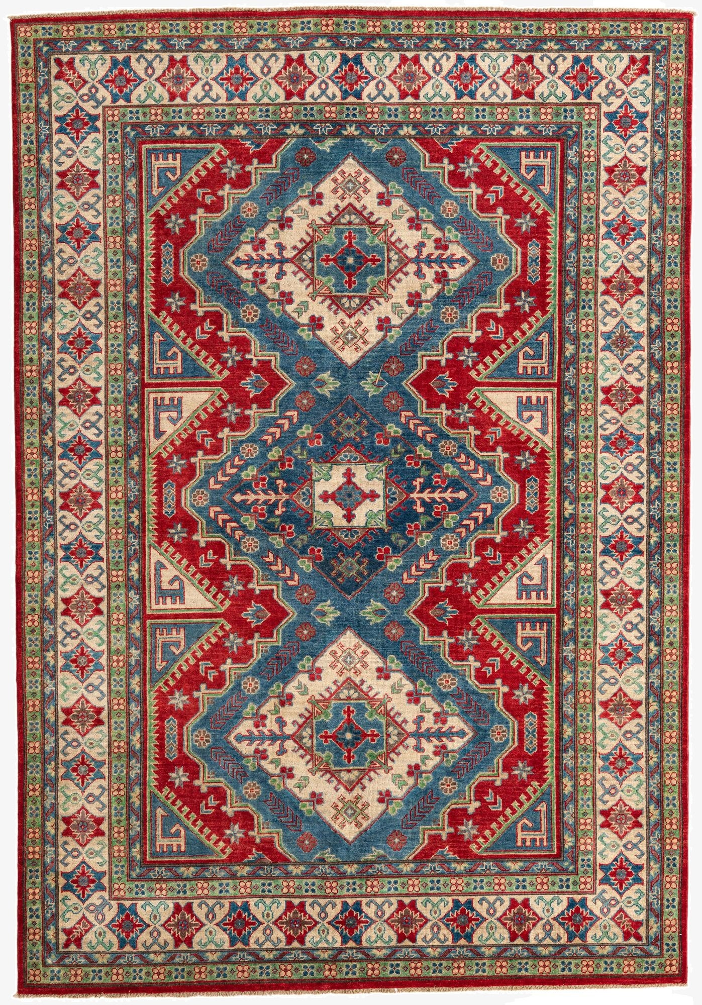 6' 8 x 9' 8  Hand Knotted Kazak Rug