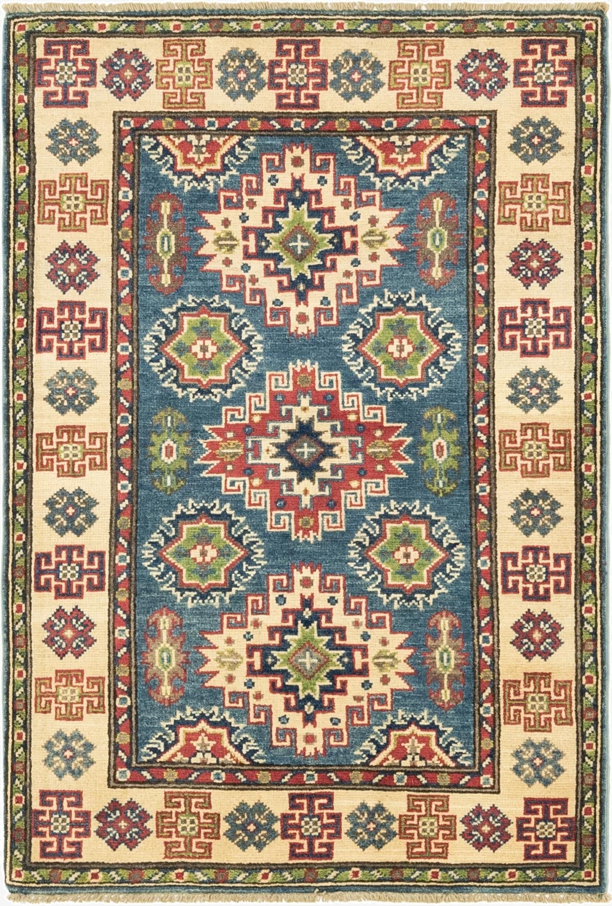  2' 9 x 4' 2  Hand Knotted Kazak Rug