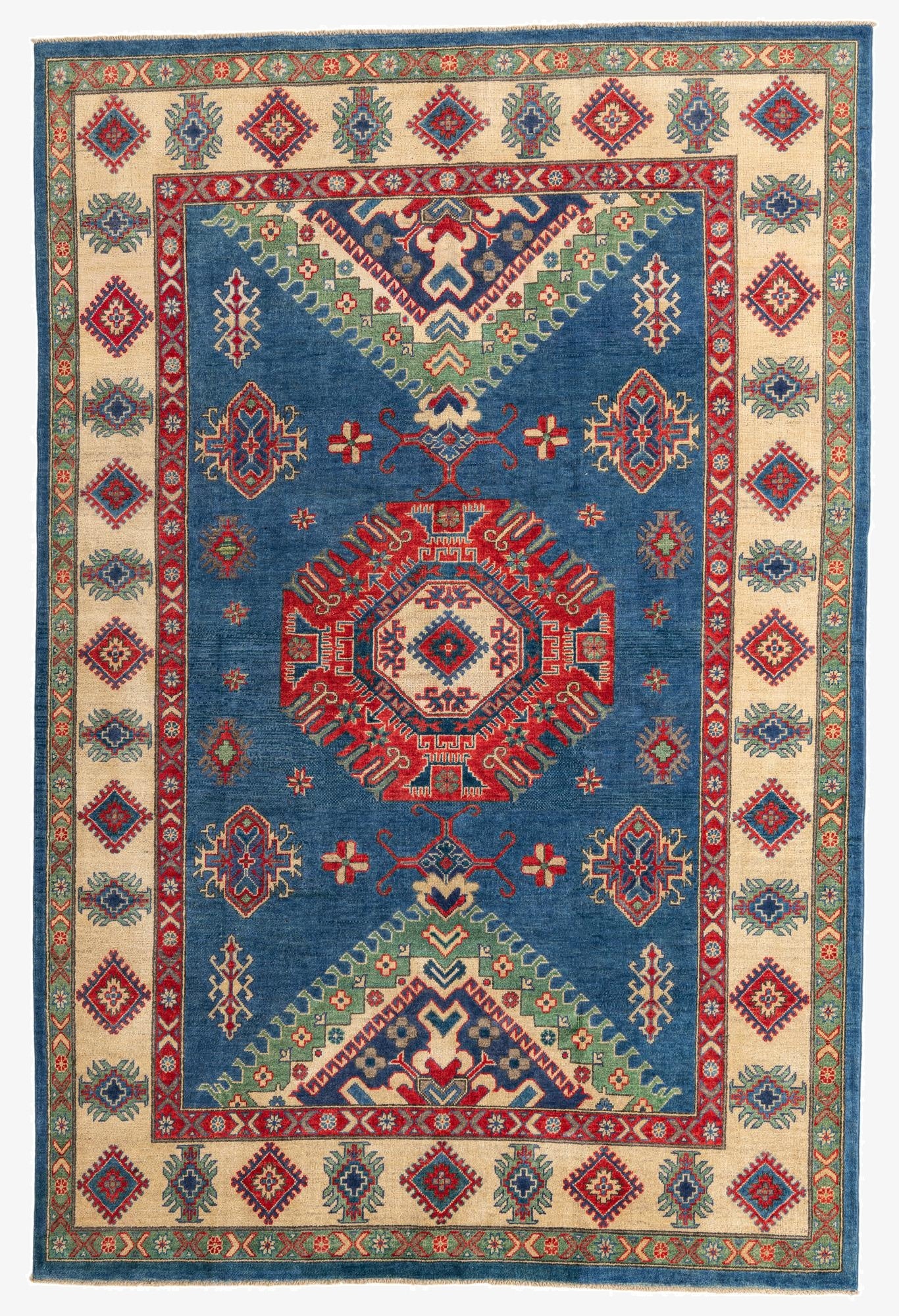 6' 5 x 9' 7  Hand Knotted Kazak Rug