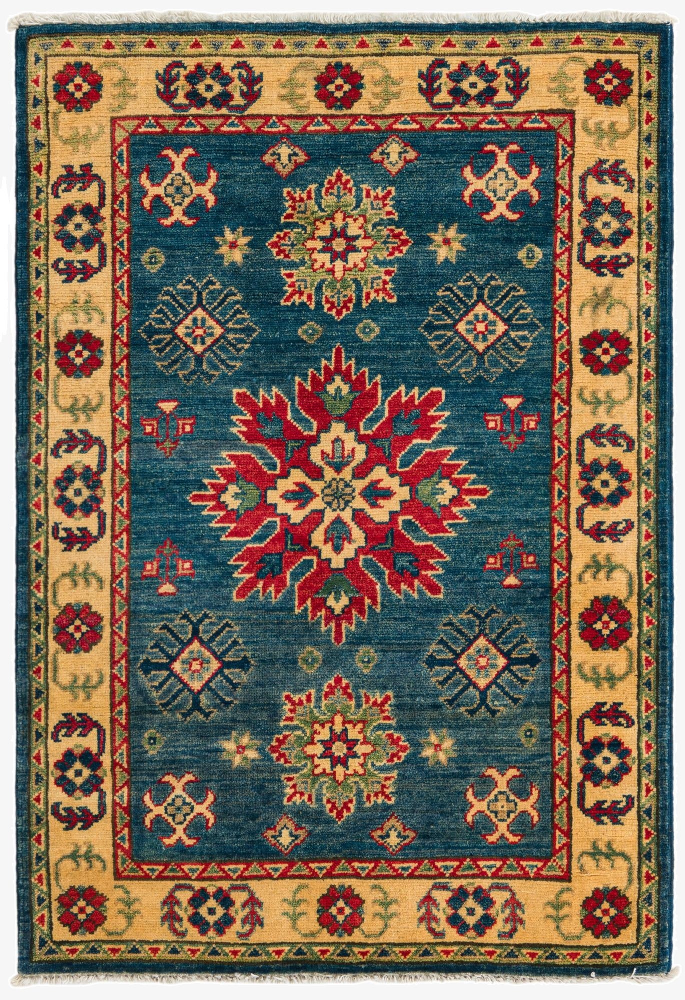  2' 10 x 4' 2  Hand Knotted Kazak Rug